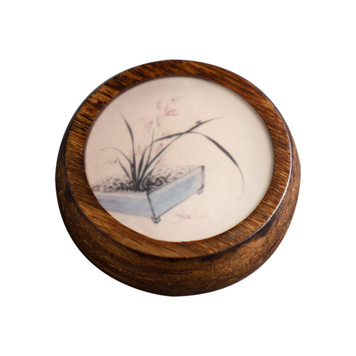 Heavy bamboo drop plastic cover Kung Fu tea set tea with teapot lid holder bowl lid holder tea mat Kung Fu small ornaments