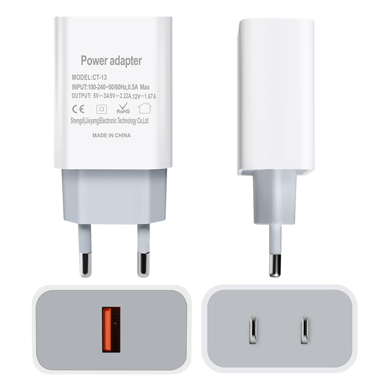 Cargador de Pared para Teléfono Móvil Estándar Europeo 5V2A ABS Carga rápida para Teléfonos Móviles Android