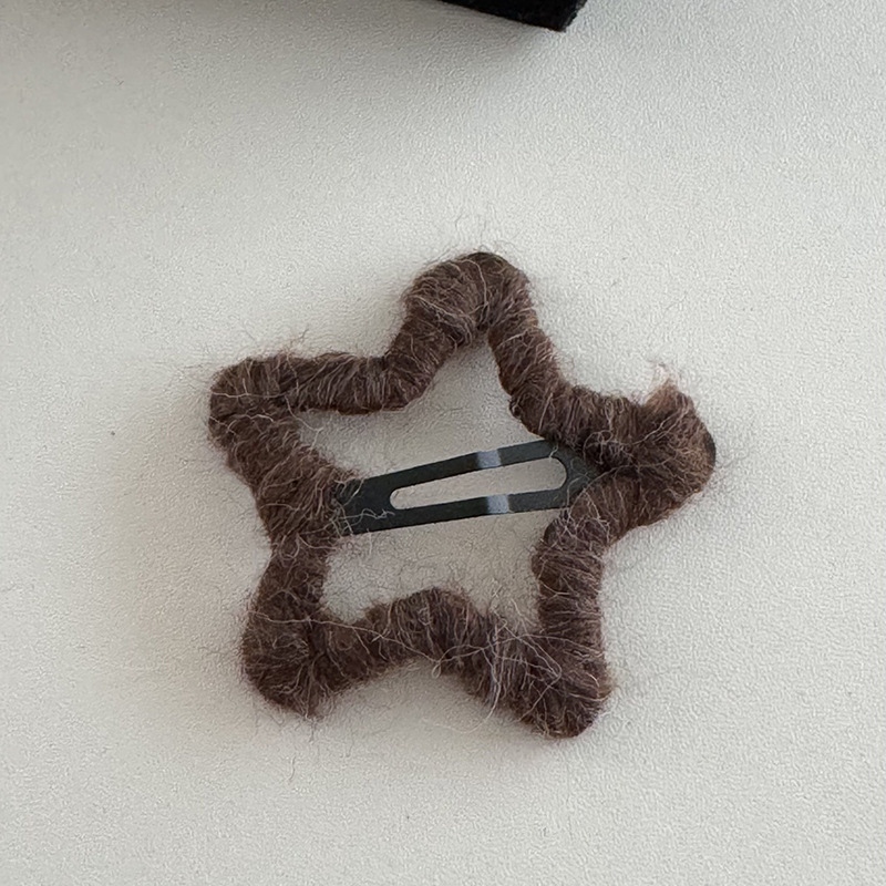 Sügisel ja talvel uus käsitsi valmistatud villane juuksenõel Winding Star elegantne tukk klamber katki juuksenõel Plush Clip juuksenõel_voghion.com