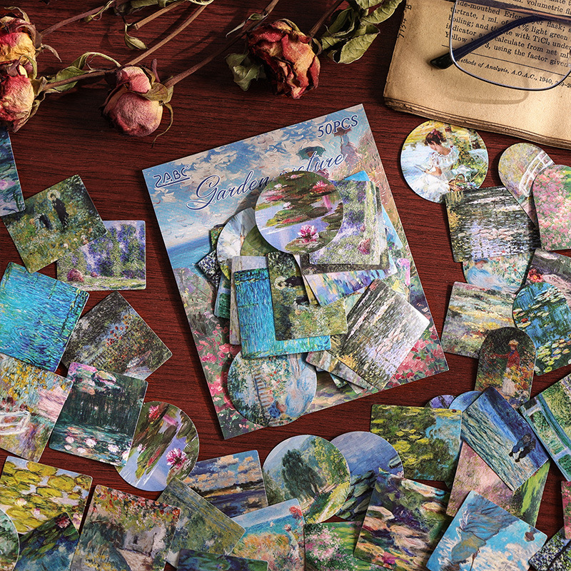 Colección de pintura teñida retro bolsas de pegatinas de cuentas de mano DIY diarios materiales decorativos adhesivos creativos pegatinas de papelería