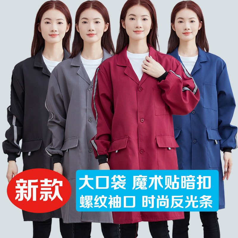 Long Work Coat with Large Pockets for Men, Suitable for Farm Workers, Handling Feed, and Feeding Chickens