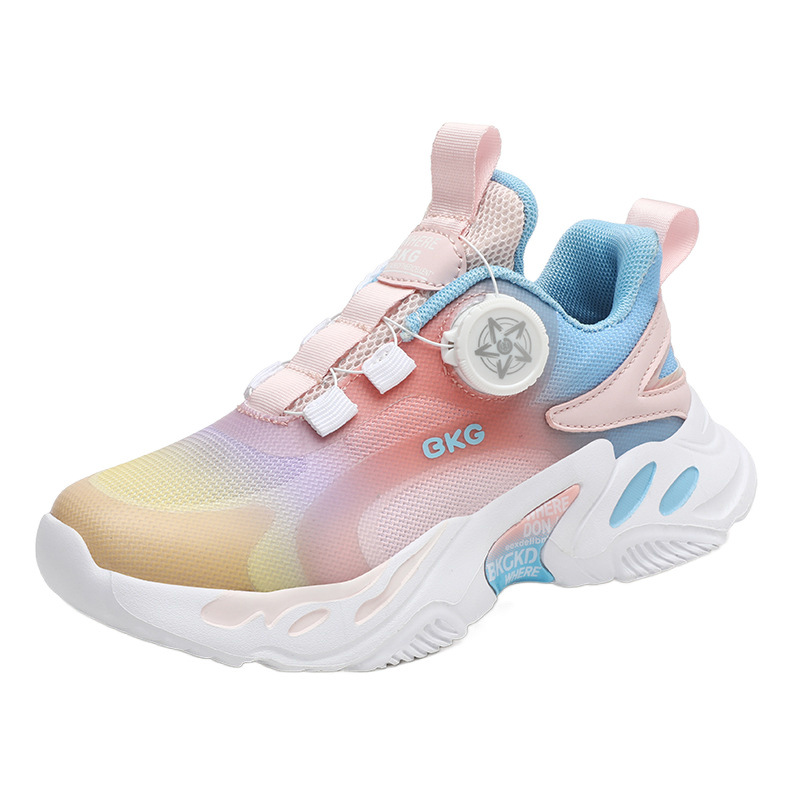 Zapatos deportivos de niñas otoño 2025 nuevos zapatos de moda de malla transpirable camuflaje personalidad zapatos de marca BKG zapatos infantiles