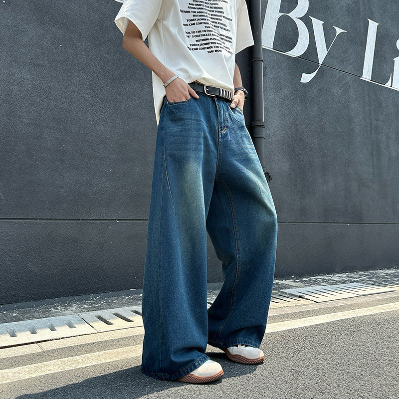 Jean homme large style rétro coupe droite ample tendance_voghion.com