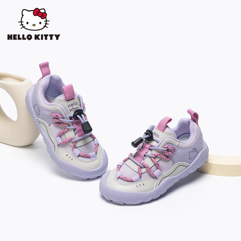 HelloKitty儿童运动鞋2025夏新款女孩防滑软底登山网面透气女童鞋|undefined