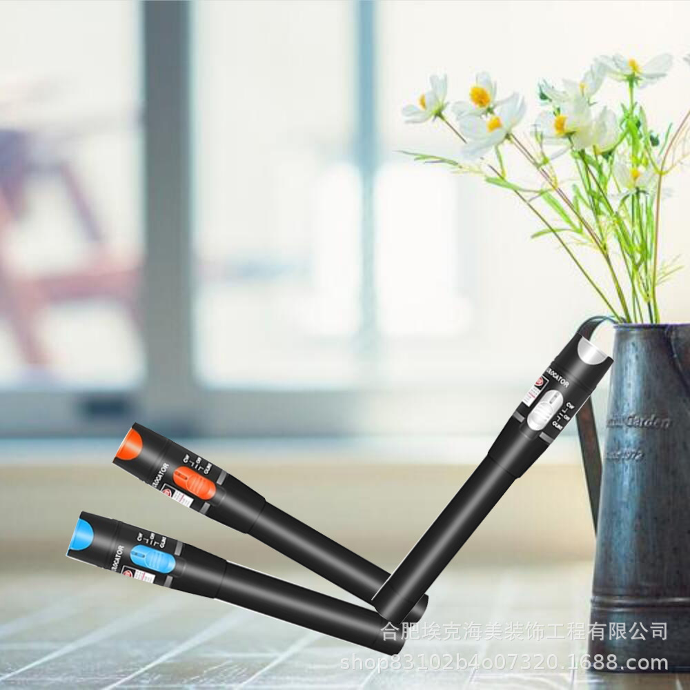 光纤红光笔打光测试笔5/10/20/30/50公里干电池红光源60MW通光笔