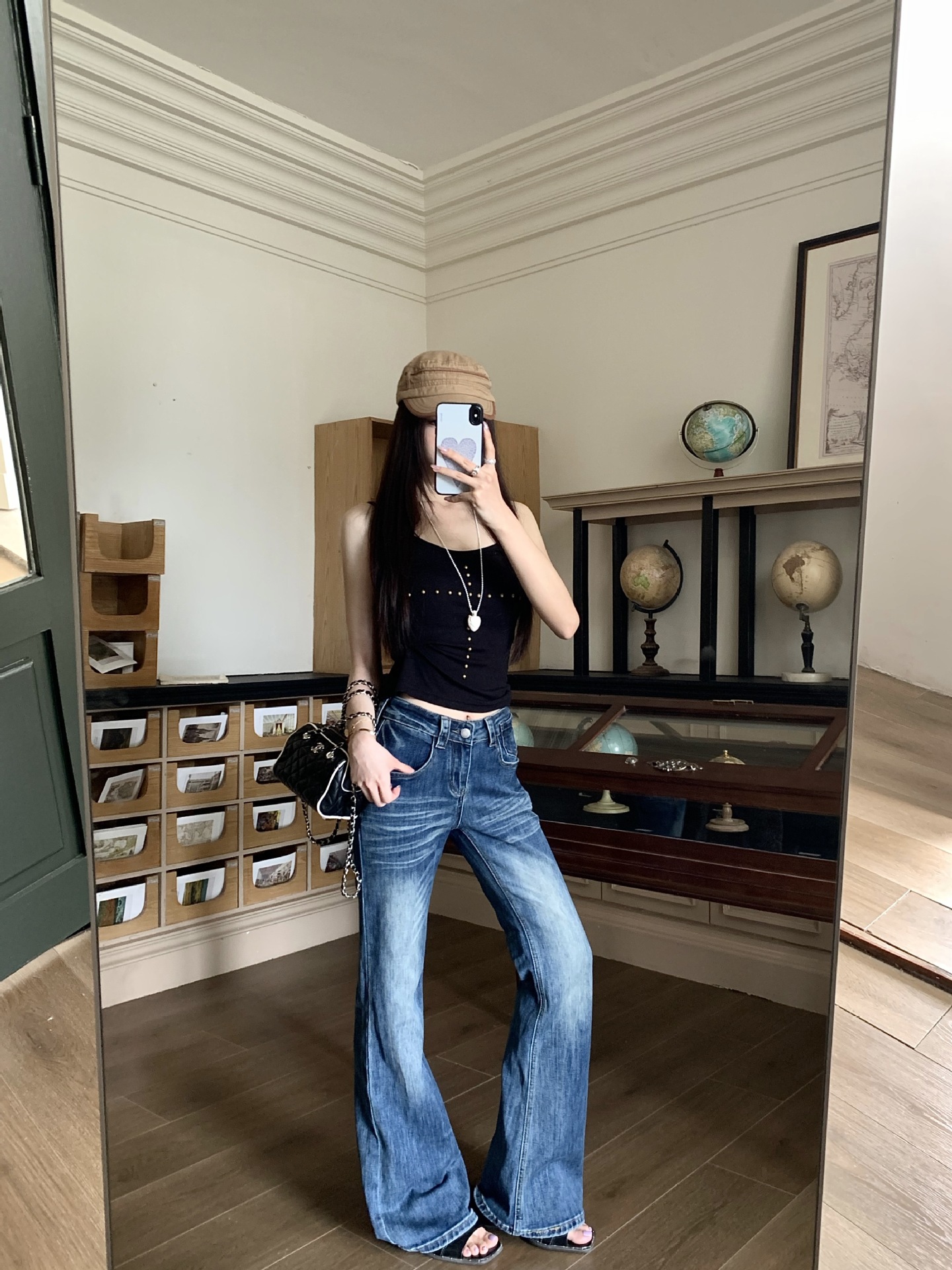 美式复古直筒牛仔裤女秋季新款高街设计感小众长裤子