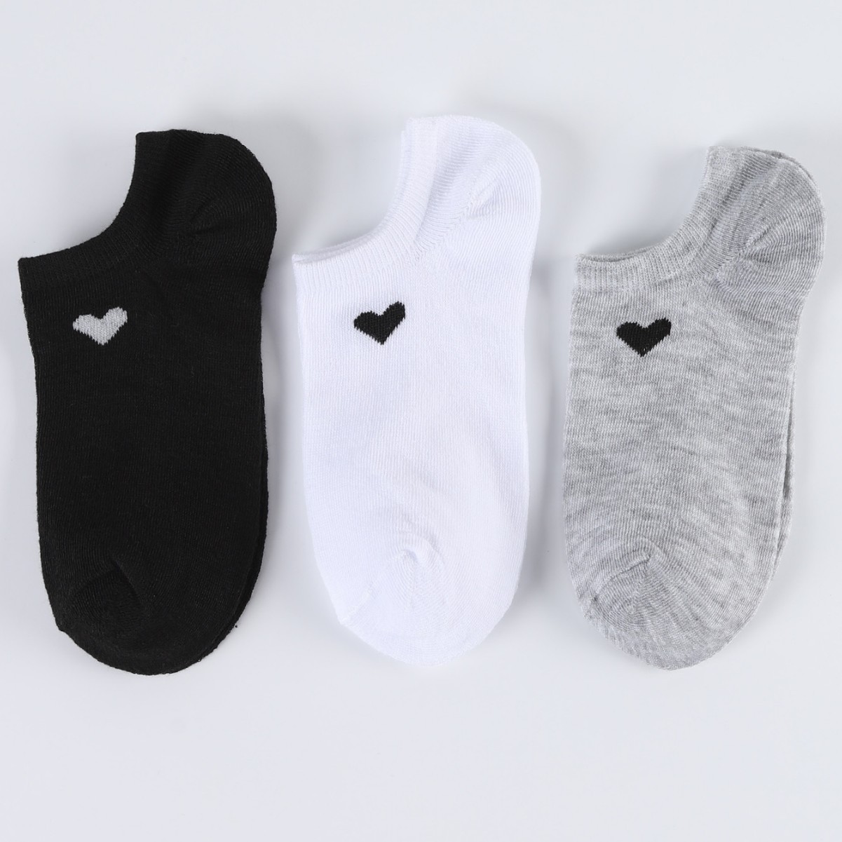 Black and White Gray Socks Wholesale New Simple Style Unisex No-Show Socks Casual Versatile Couple Socks Sports Home Socks