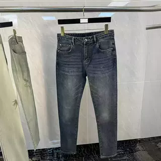 TB牛仔裤后LOGO标识休闲百搭长裤男女同款简约休闲显瘦裤直筒长裤