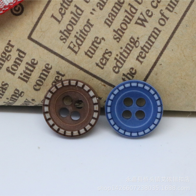 厂家批发水洗虚线衬衫扣树脂纽扣 衬衫衬衣开衫纽扣扣子袖扣