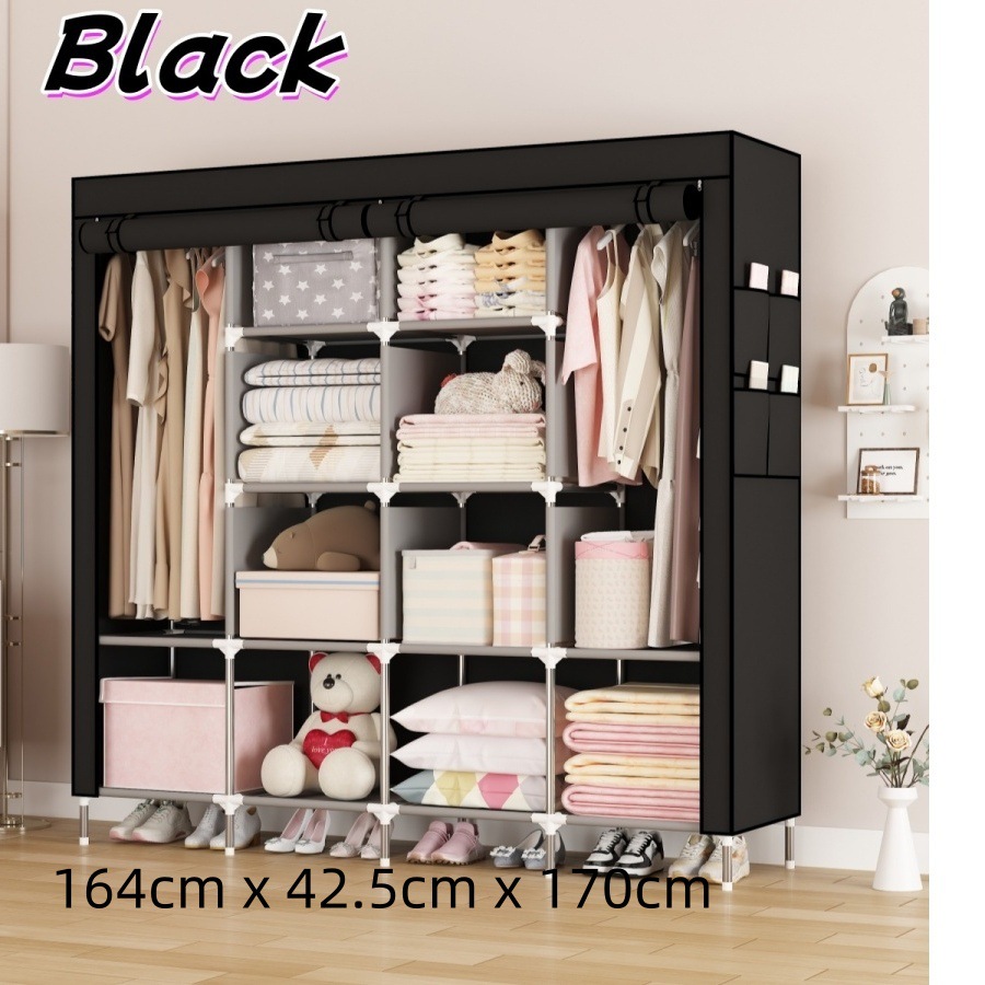armario simple multicapa armario de almacenamiento a prueba de polvo para casa de alquiler vertical en la puerta colgante de ropa doméstica