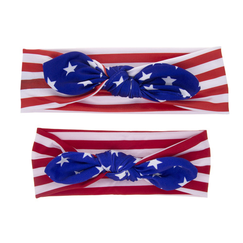 Set of adult and children headbands for US Independence Day, featuring rabbit ears for mother and child for National Day