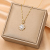 Brand necklace solar-powered, chain for key bag  stainless steel, zirconium, pendant, internet celebrity, European style