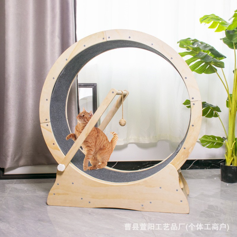 창조적 인 단단한 나무 고양이 등반 랙 고양이 높은 섬유 보드 조용한 롤러 러닝 머신 사계절 보편적 인 애완 동물 용품 고양이 장난감