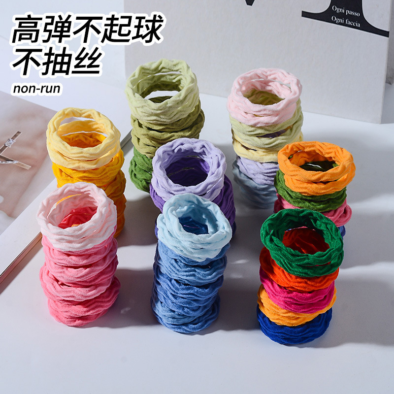 Diez paquetes de niños de alta elasticidad anillo de cabello gradiente toalla cabello no daña cabello sin costura cabello estilo extranjero cuerda de cabeza