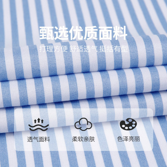 2024 New Men's Striped Long-sleeved Shirt Elastic Comfortable Business Non-iron Shirt Spring and Autumn Casual New Shirt