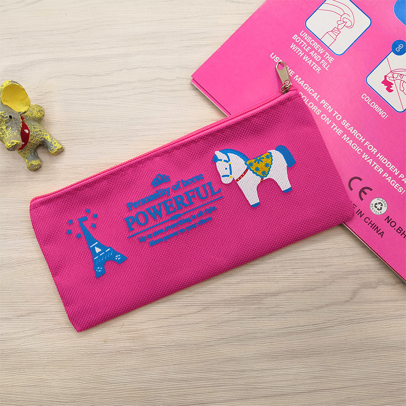 Bolsa de lápiz creativa de caricatura coreana encantadora bolsa de cambio de cremallera de Oxford bolsas de papelería bolsas de lápiz de papelería