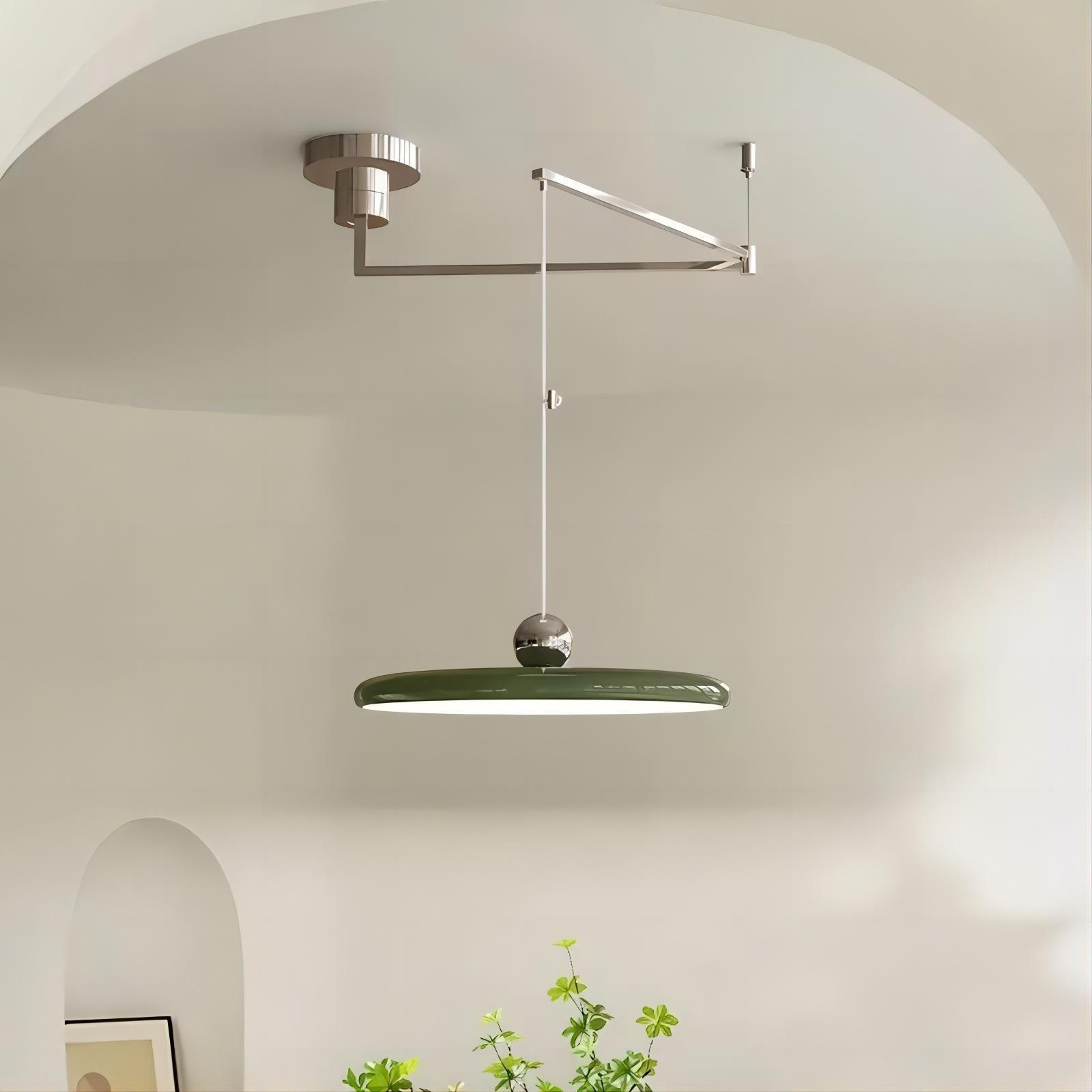 Lámpara de restaurante de brazo oscilante móvil de platillos voladores de galleta moderna y minimalista de estilo francés de luz de protección de ojos de espectro completo