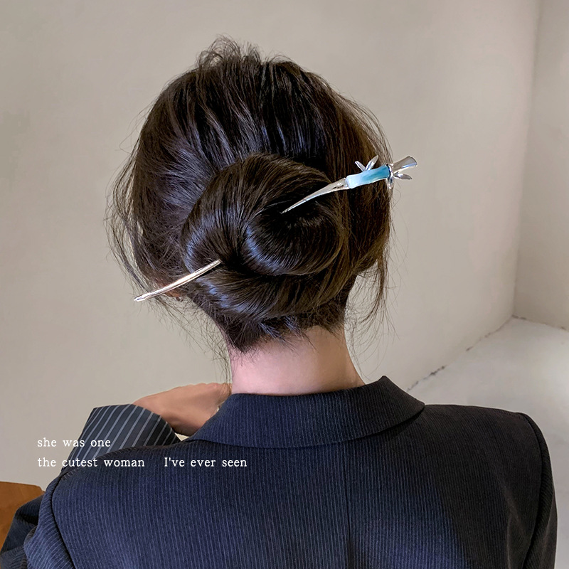 Nuevo estilo chino estilo antiguo Jade bambú horquilla de las mujeres de alta calidad horquilla cheongsam accesorios diario updo paso sacudida palillos tocado