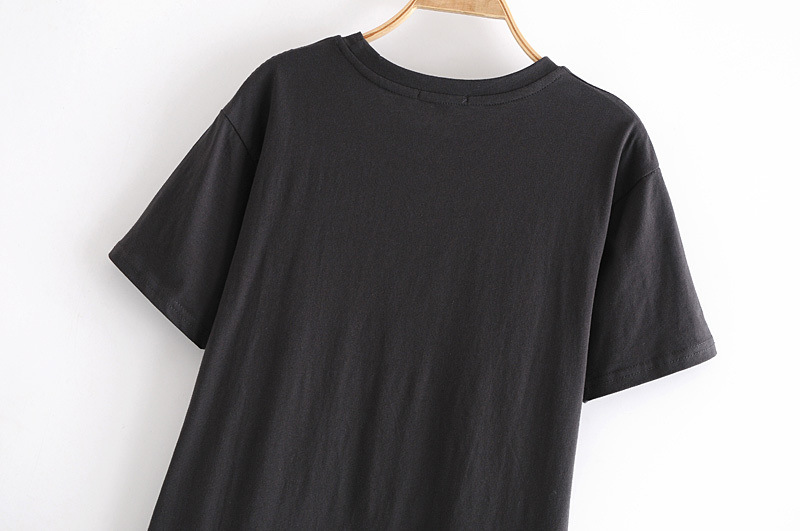 round neck short sleeve statue print T-shirt NSAM32411