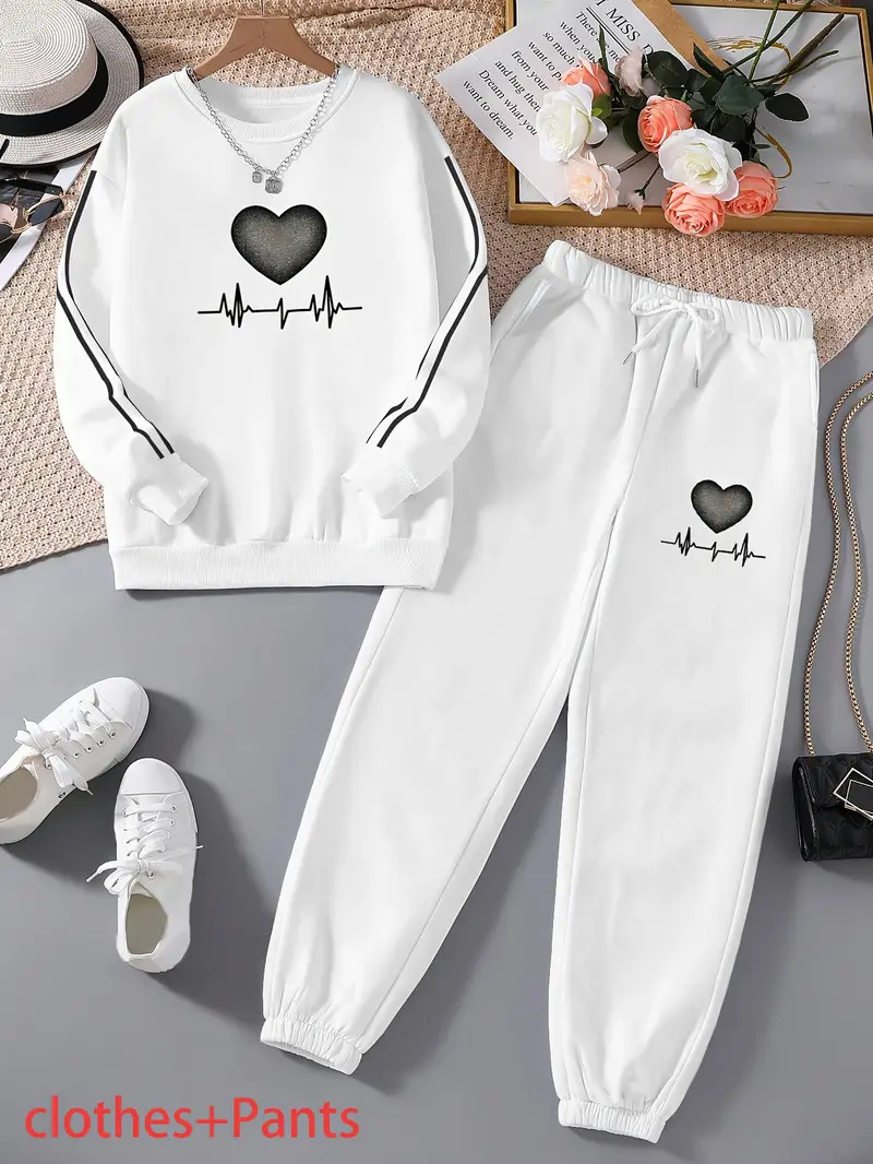Conjunto de sudadera con capucha y jogger mujer estampado floral_voghion.com