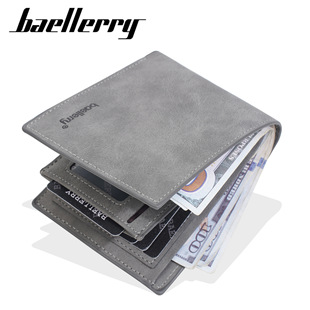 New Men's Wallet Retro Thin Youth Pu Leather Wallet Cross-Border Multi-Card Slot High-End Large-Capacity Card Holder