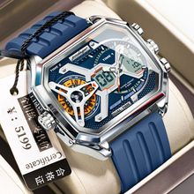 瑞士品牌多功能电子表新款潮流时尚男士手表直播外贸爆款一件代发