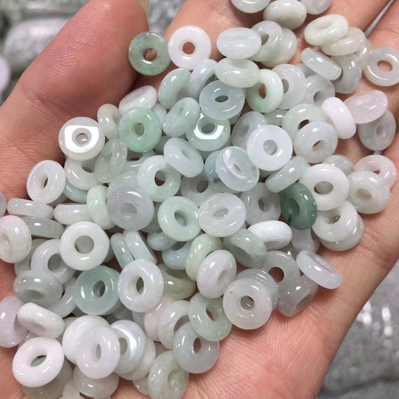 翡翠a商品の小さい円の散珠の大きい穴の玉の玉の玉の氷の種の玉の輪のイヤリングのイヤリングのイヤリングのペンダントの10mmdiyの部品|undefined