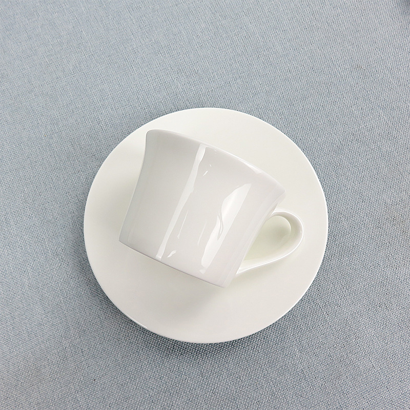 Conjunto de tazas de café de porcelana nórdica transfronteriza simple blanco puro taza de regalo de té de la tarde se puede imprimir LOGO »
