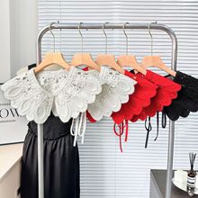 外贸爆款纯色电脑棉线钩花假领子女新款外搭配裙卫衣针织毛衣领花