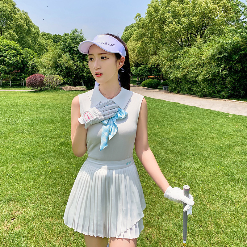 Golf Clothing Women's Suit Summer Quick-Drying Sleeveless Top Slim Fit Stretch Versatile Golf Short Skirt