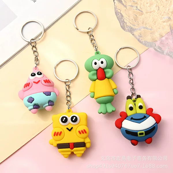 Fashion cartoon keychain car key chain creative small gift schoolbag pendant Cartoon Doll epoxy crafts