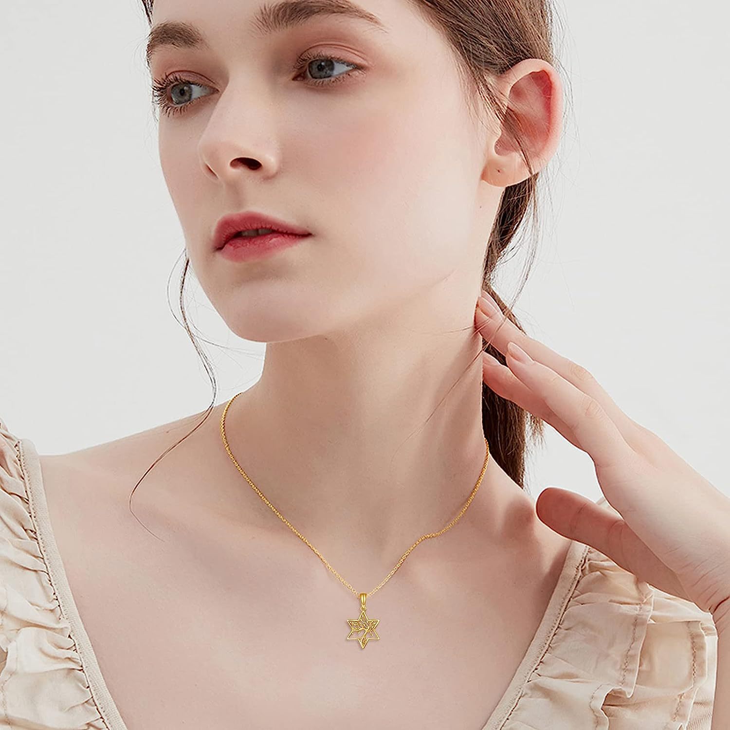 Hot Selling Nieuwe Zes Sterren Levensboom Legering Hanger Ketting Mode Sieraden Moederdag Cadeau_voghion.com