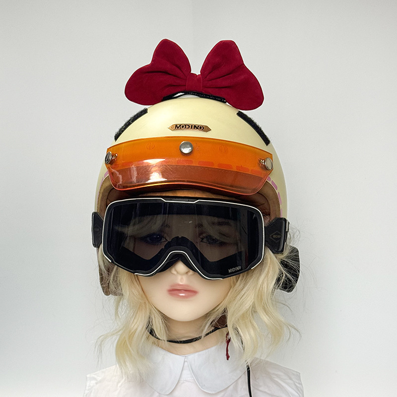 Other Helmet Decoration Bow Detachable Electric Car Helmet Accessories (Auto Parts and Accessories) - bow-red-no-helmet