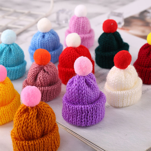 Cross-border Korean-style knitted yarn hat DIY handmade yarn ball decorative accessories mini Christmas hat wholesale