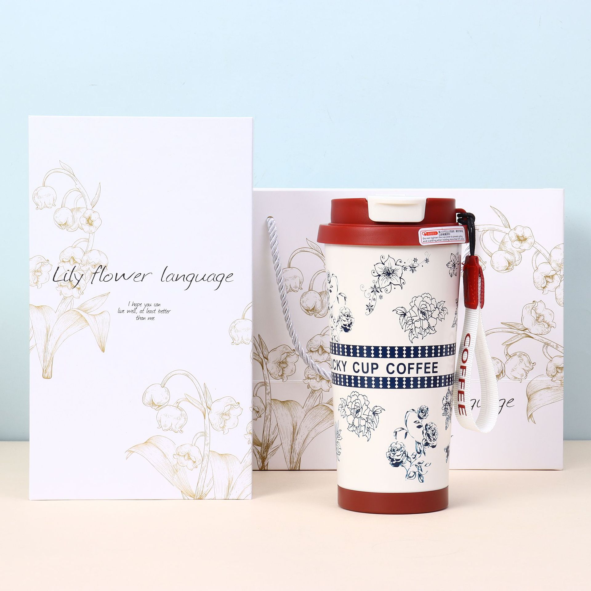 Edelstahl Thermobecher Maiglöckchen Design Für Damen_voghion.com