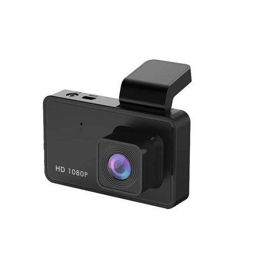 New 3-inch car DVR single-channel recorder with automatic loop recording, featuring a 3M adhesive mount and featuring a private-label English packaging.