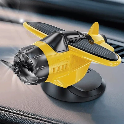 Car-mounted ornaments, cross-border solar-powered Car ornaments - lightning-yellow