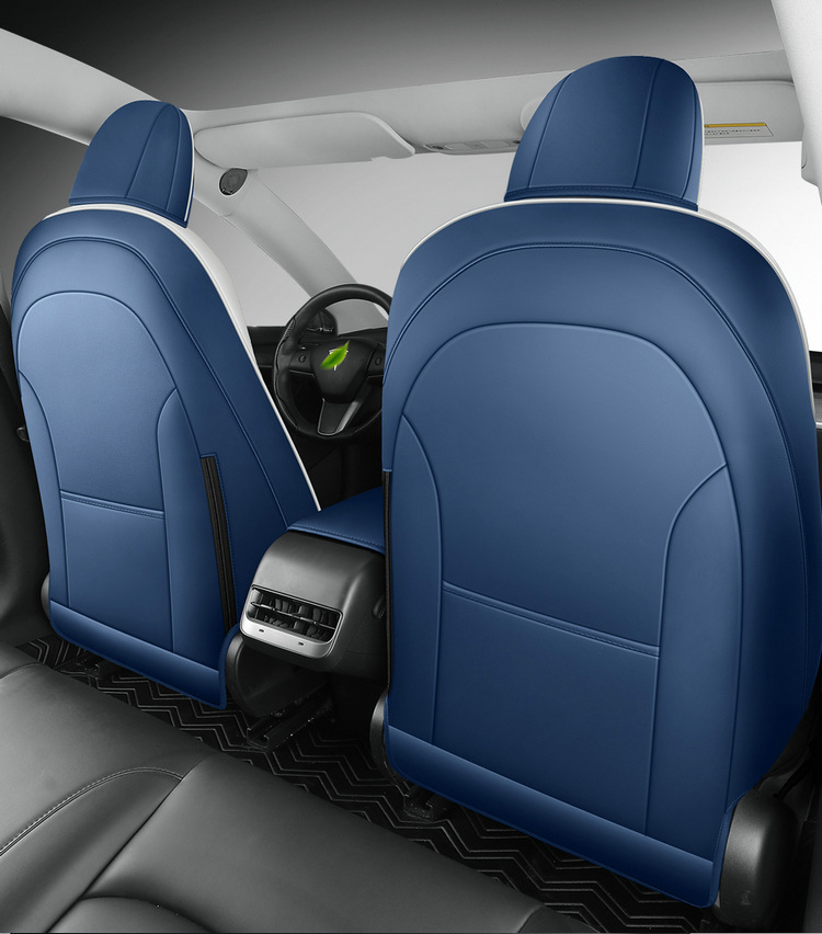Tesla Model 3 Special Nappa Leather Car Seat Cushion, Universal for All Seasons, Fully Enclosed Seat Cover, Breathable Seat Cushion