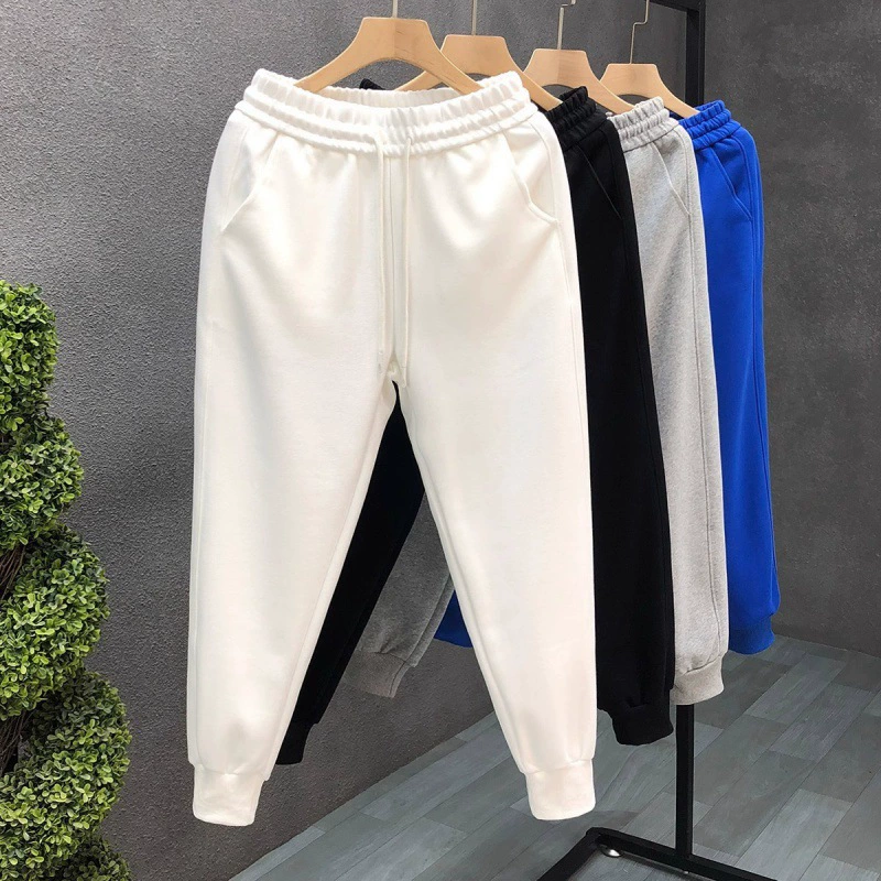 Колоритные осенние спортивные белые брюки, Slim fit