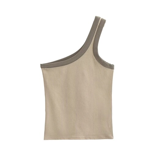 Dopamine Girl Colorblock Off-Shoulder Camisole for Women,  Summer Collection – Slimming, Short, Midriff-Baring Top