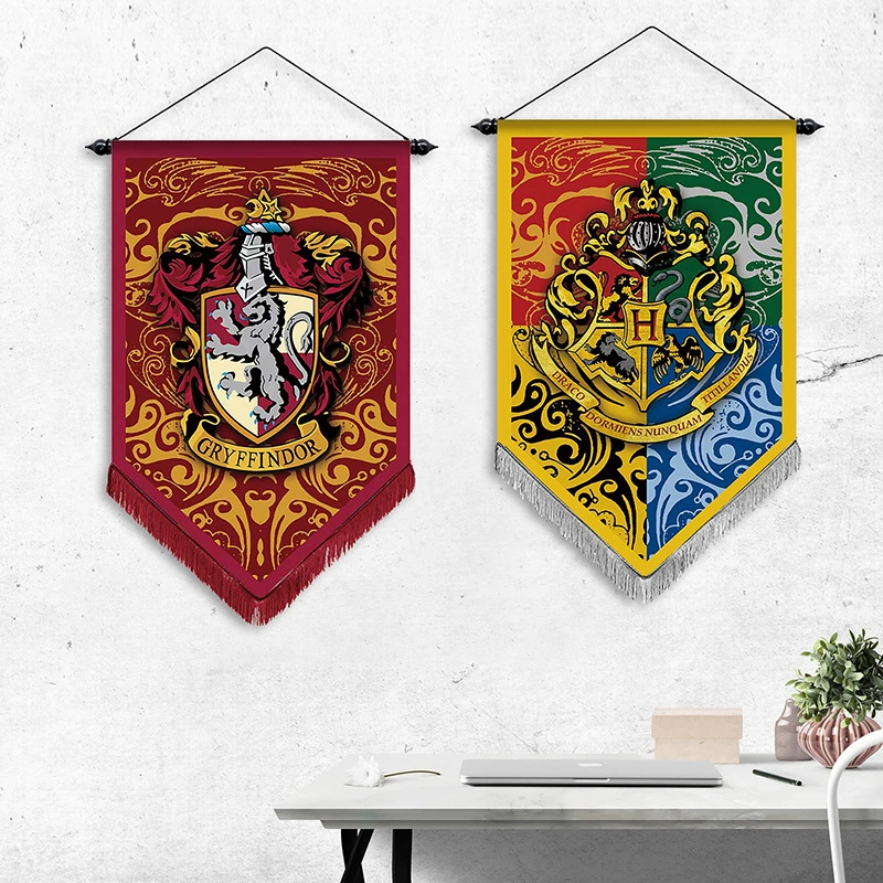 Прямые поставки с фабрики Гарри Поттер Хогвартс Школа Чародейства и Волшебства украшение для гостиной подвесной флаг двусторонний шерстяной материал