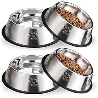 Cross-border Pet Stainless Steel Dog Basin Cat Bowl Dog Rice Basin Large Dog Bowl Anti-skid Bite-resistant Pet Water Basin