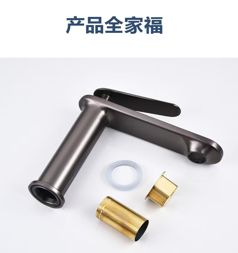 Bathroom basin, washbasin, hot and cold water faucet, washbasin, washbasin, washbasin, bathroom cabinet, texture gun gray bathroom Item Picture
