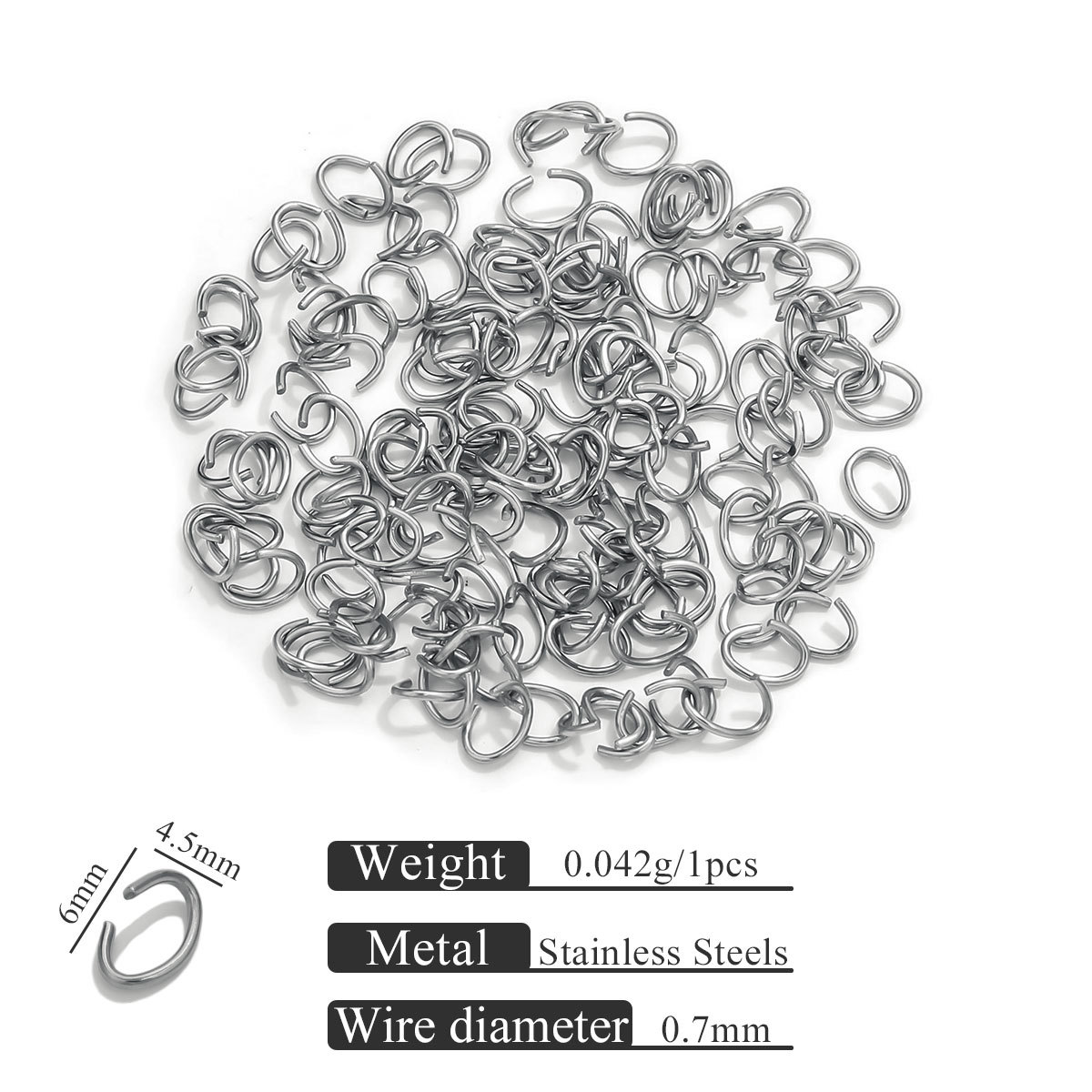 Acero inoxidable 18K vacío galvanizado huevo abierto anillo de conexión de oro joyería DIY accesorios de anillo de salto al por mayor image 12