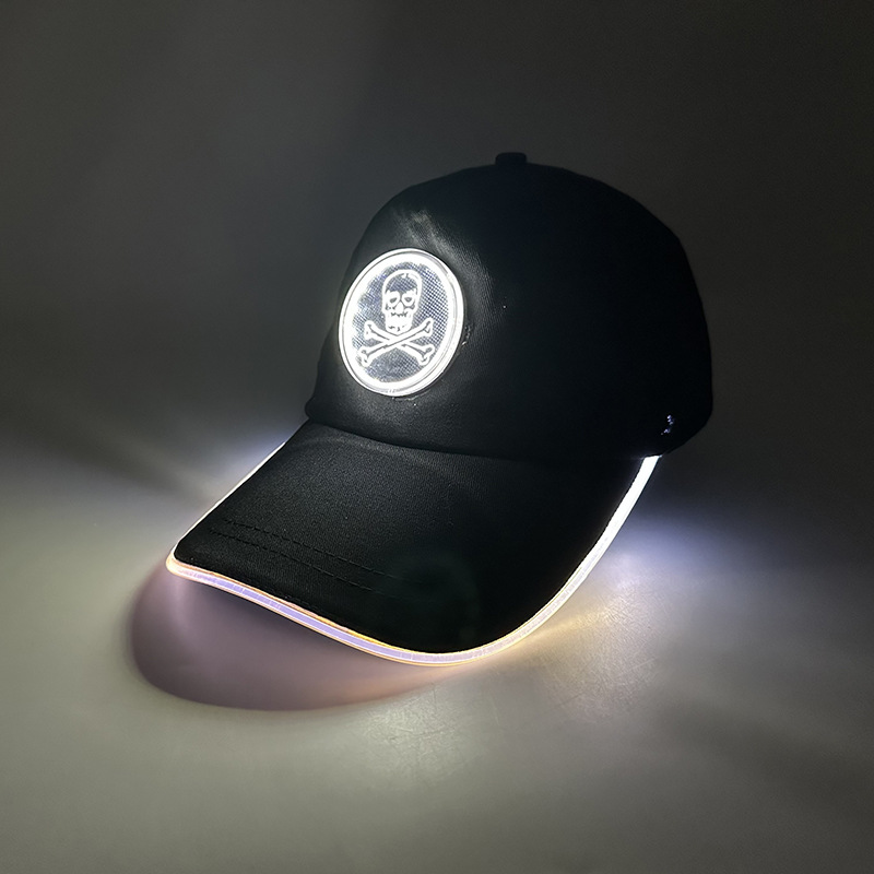 Gorra LED de Amazon, gorra de béisbol luminosa, gorra para exteriores con protección solar, gorra de pico de pato con protección solar, gorra LED de colores cambiantes