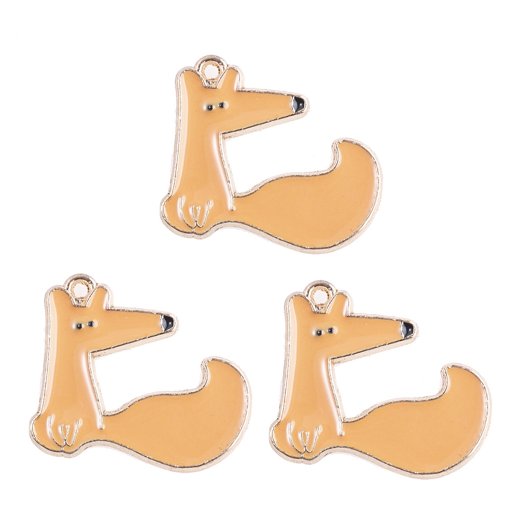 10 Pcs/package Cartoon Style Cute Fox Alloy Enamel Pendant Jewelry Accessories display picture 1
