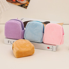热款超柔diy可爱书包款零钱包可挂式钥匙扣纯色背包简约纯色卡包