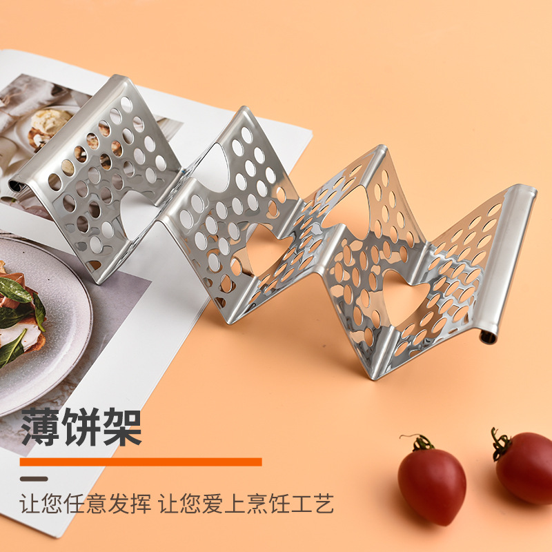 Transfronterizo en stock w acero inoxidable mexicano pancake rack 430 acero inoxidable taco rack