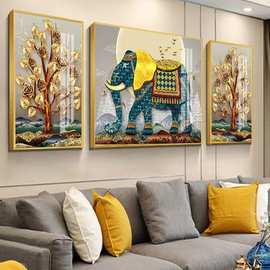 客厅挂画三联画2025新款沙发背景墙装饰画欧式大气壁画