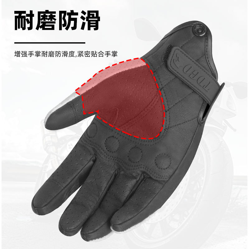 Guantes de motocicleta para locomotora retro crucero impermeable a prueba de lluvia de verano caballo transpirable para hombres y mujeres